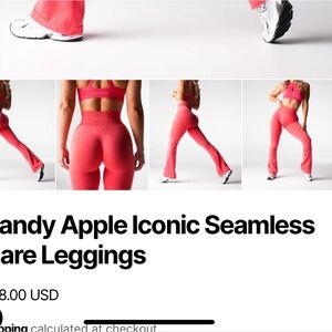 NVGTN Pink Leggings with Flare Detail